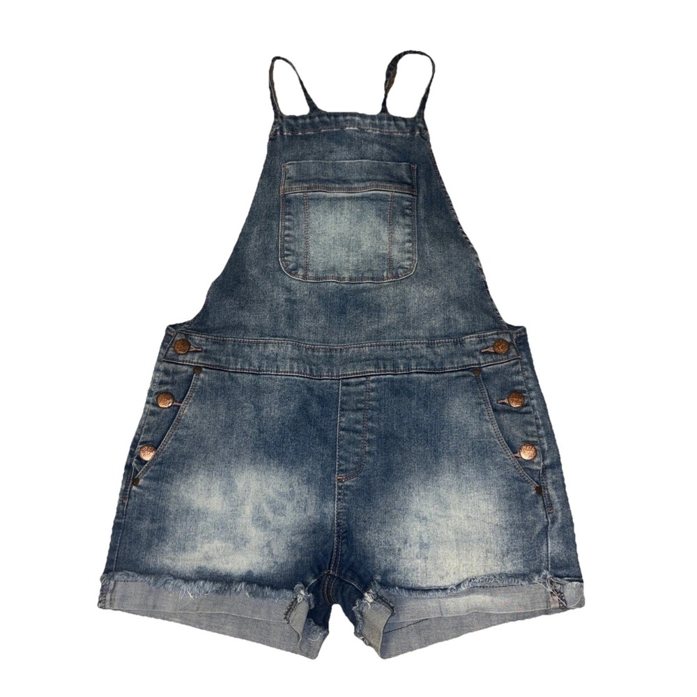 Denim Overalls Jumpsuit Jean Bib Style Sz 7 Sm Jumper Whimsigoth dungaree Adjust